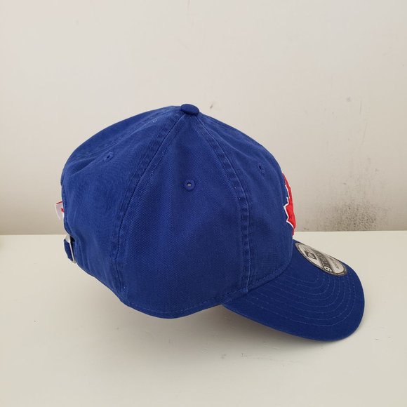 Toronto Blue Jays Hat Cap Strap Back Blue New Era 9Twenty Maple Leaf MLB Mens - Picture 7 of 11